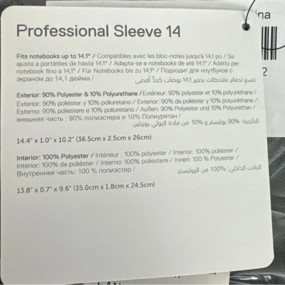 DELL Professional Carrying Case Sleeve for 14 Notebooks